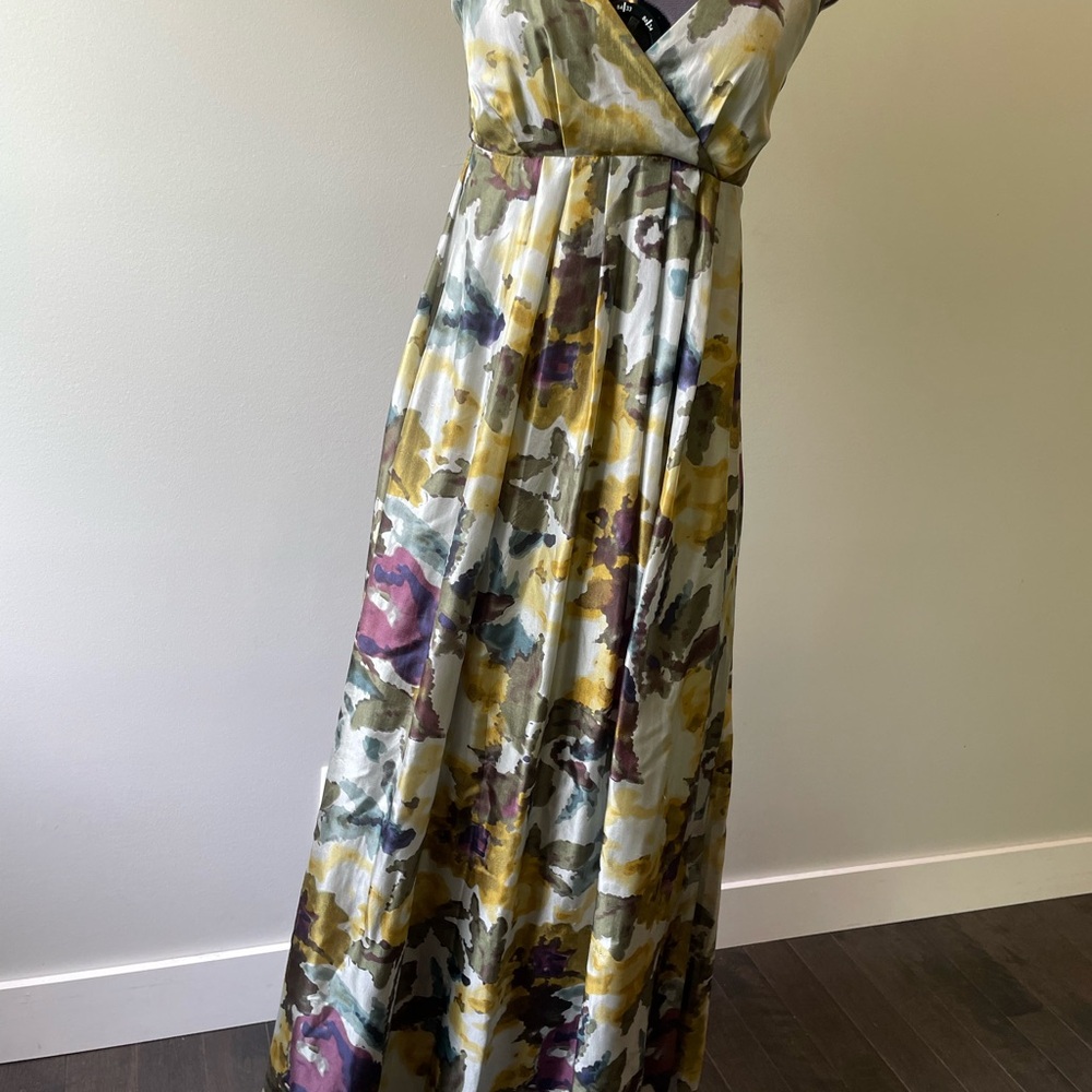 Size 1- Tristan Yellow and Purple V-Neck Sundress Maxi